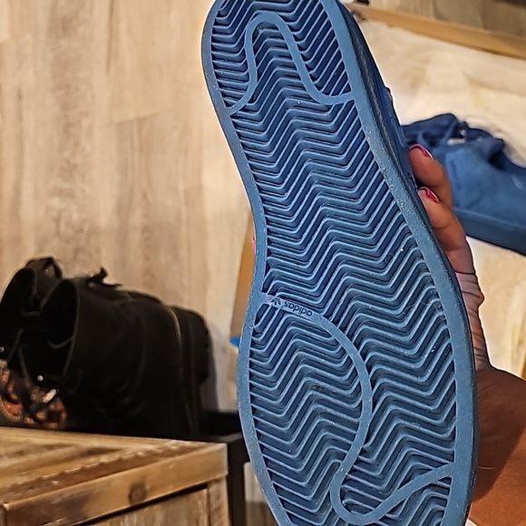 Adidas-SuperStar RT blue suede Shelle toe sneakers mens 8 - Picture 3 of 4